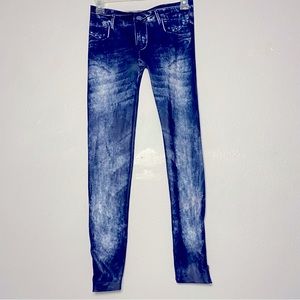 Women's Blue Leggings jeans One Size